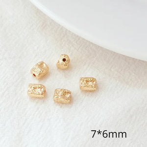 5 Pcs 14K Pack K Silver Irregular Stone Shaped DIY Beaded Bracelet Necklace