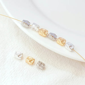 5 Pcs 14K Pack K Silver Irregular Stone Shaped DIY Beaded Bracelet Necklace