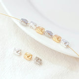 5 Pcs 14K Pack K Silver Irregular Stone Shaped DIY Beaded Bracelet Necklace