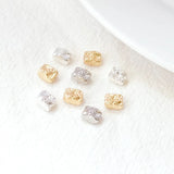 5 Pcs 14K Pack K Silver Irregular Stone Shaped DIY Beaded Bracelet Necklace