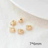 5 Pcs 14K Pack K Silver Irregular Stone Shaped DIY Beaded Bracelet Necklace
