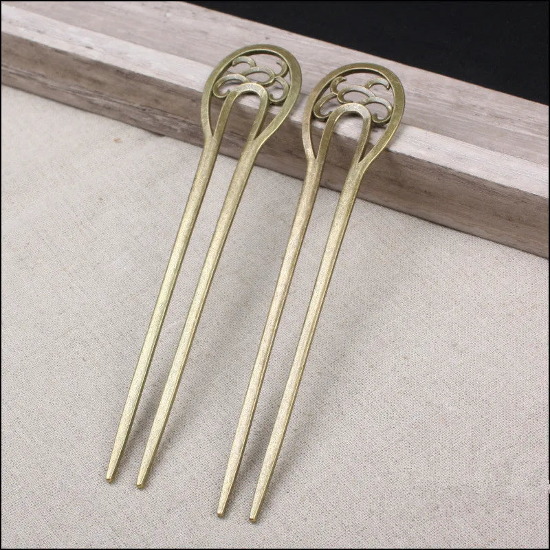 5pcs Bronze Chinese Women Hair Chopsticks Vintage Hair Sticks DIY Access
