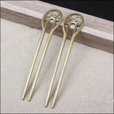 5pcs Bronze Chinese Women Hair Chopsticks Vintage Hair Sticks DIY Access