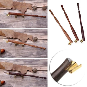 Wooden Oblique Calligraphy Dip Pen Nib Holder Set