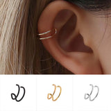 5-Piece Double C Cartilage U-shaped Ear Clip Set, No Ear Hole Earrings