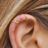 5-Piece Double C Cartilage U-shaped Ear Clip Set, No Ear Hole Earrings