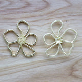 5pcs Hollow Flower Charms Pendants for DIY Earrings 37x42mm