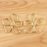 5pcs Hollow Flower Charms Pendants for DIY Earrings 37x42mm