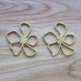 5pcs Hollow Flower Charms Pendants for DIY Earrings 37x42mm