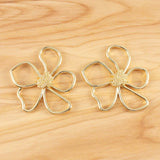 5pcs Hollow Flower Charms Pendants for DIY Earrings 37x42mm