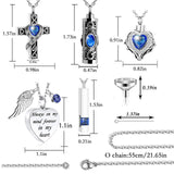Heart Ashes Urn Necklace Ocean Crystal Cremation Pendant