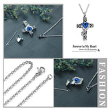 Heart Ashes Urn Necklace Ocean Crystal Cremation Pendant