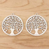 5 Large Hollow Life Tree Round Tibetan Silver Charms Pendant 58x53mm