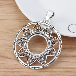 5 Large Flower Charms Pendants for Necklaces 55x55mm