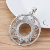 5 Large Flower Charms Pendants for Necklaces 55x55mm