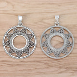 5 Large Flower Charms Pendants for Necklaces 55x55mm