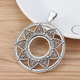5 Large Flower Charms Pendants for Necklaces 55x55mm