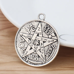 5 Tibetan Silver Archangel Tetragrammaton Pentacle Charms 35mm