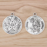 5 Tibetan Silver Archangel Tetragrammaton Pentacle Charms 35mm