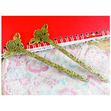 5Pcs 42.5*132MM Antique Flower Bookmark Charms Hairpin Pendant Findings