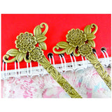 5Pcs 42.5*132MM Antique Flower Bookmark Charms Hairpin Pendant Findings