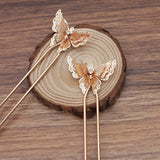 5 Copper Butterfly Hair Sticks Palace Hair Forks DIY Jewelry Findings