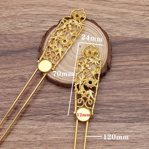 Metal Hair Forks Base Hair Sticks Vintage Chinese Tiara DIY Jewelry Hair Accesso