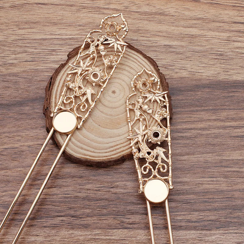 Metal Hair Forks Base Hair Sticks Vintage Chinese Tiara DIY Jewelry Hair Accesso