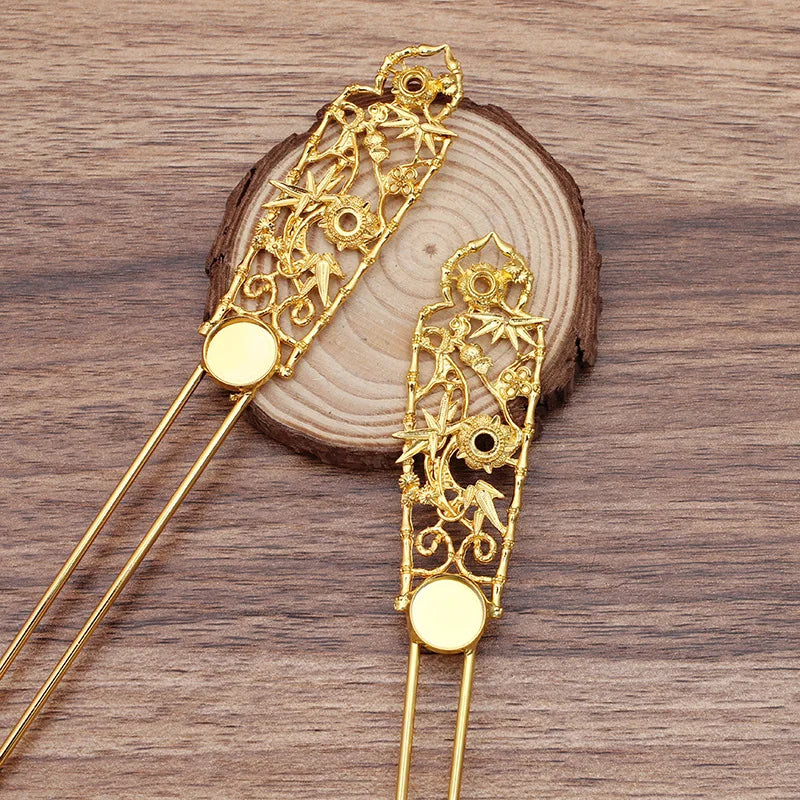 Metal Hair Forks Base Hair Sticks Vintage Chinese Tiara DIY Jewelry Hair Accesso