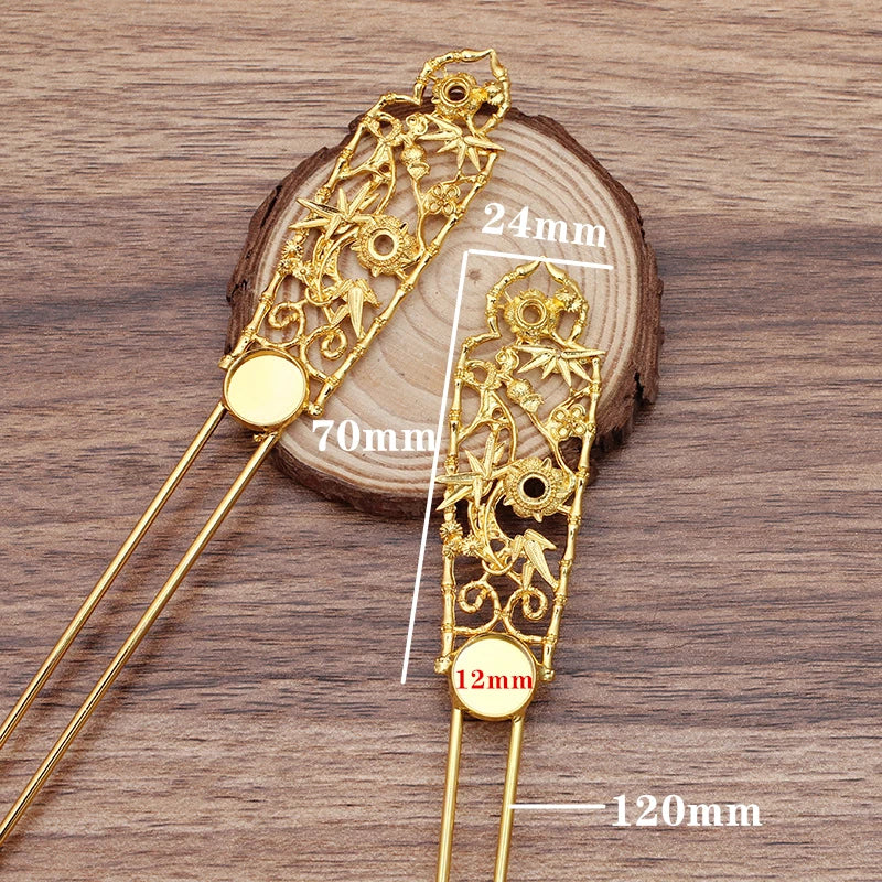 Metal Hair Forks Base Hair Sticks Vintage Chinese Tiara DIY Jewelry Hair Accesso