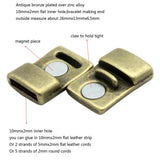 5 Pcs Magnetic Clasps for Bracelet Making 10x3mm Hole Strip Glue In