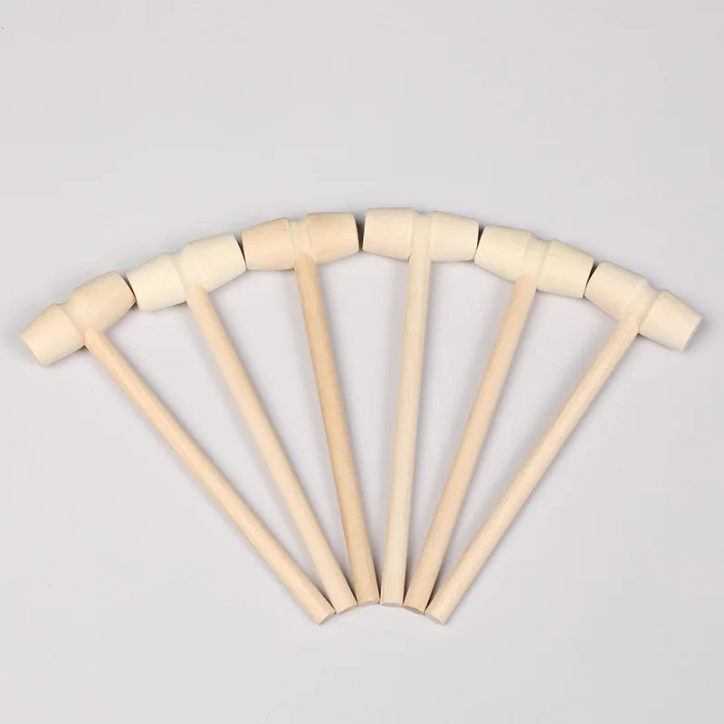 5 Mini Wooden Hammer Toy 3D Baking Tools for Seafood Lobster Crab