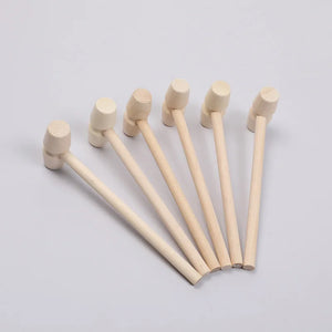 5 Mini Wooden Hammer Toy 3D Baking Tools for Seafood Lobster Crab