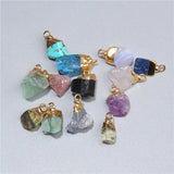 5 Natural Stone Single Hole Pendants Pink Crystal Reiki Stone for Jewelry Making