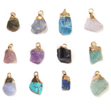 5 Natural Stone Single Hole Pendants Pink Crystal Reiki Stone for Jewelry Making