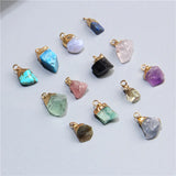 5 Natural Stone Single Hole Pendants Pink Crystal Reiki Stone for Jewelry Making