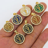 5 Natural Tiger Eye Shell Agate Snake Round Jewelry Making Accessories