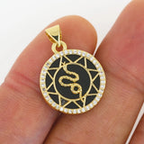 5 Natural Tiger Eye Shell Agate Snake Round Jewelry Making Accessories