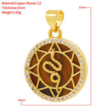 5 Natural Tiger Eye Shell Agate Snake Round Jewelry Making Accessories
