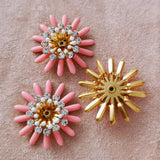 5-Piece Drip Oil Flower Brass Button for DIY Clothing Bags Jewelry