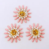 5-Piece Drip Oil Flower Brass Button for DIY Clothing Bags Jewelry