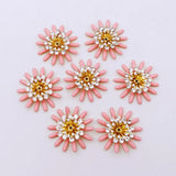 5-Piece Drip Oil Flower Brass Button for DIY Clothing Bags Jewelry