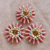 5-Piece Drip Oil Flower Brass Button for DIY Clothing Bags Jewelry