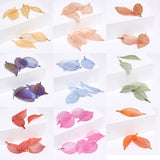 5 Pcs Rose Leaf Necklace Pendant Natural Eletroplant Charm DIY Jewelry Accessory