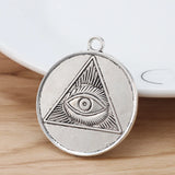 5 Silver Large Tetragrammaton Pentagram Pentacle Charms Pendants 35mm