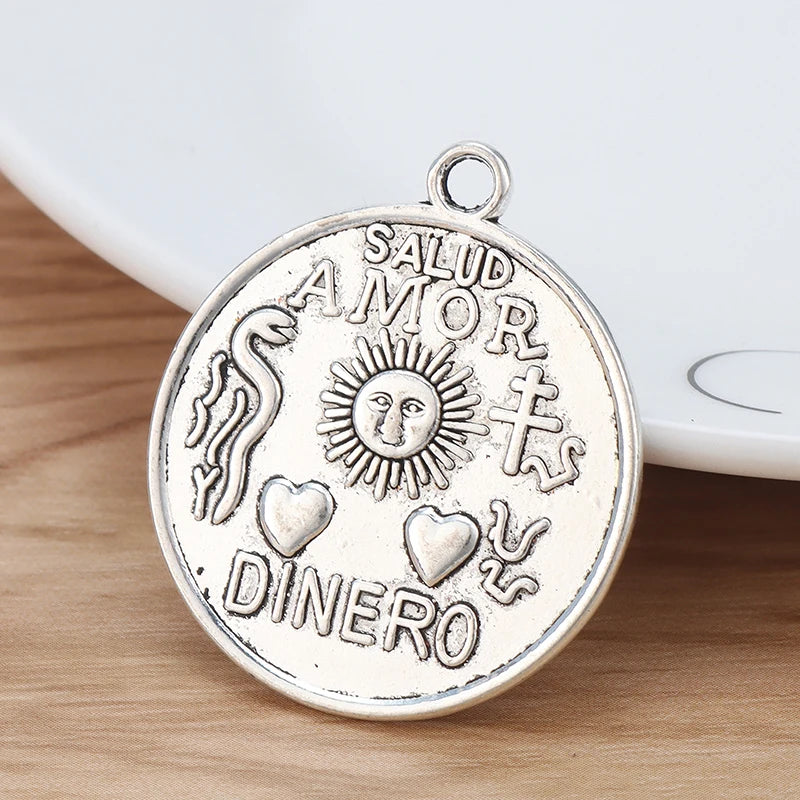 5 Silver Large Tetragrammaton Pentagram Pentacle Charms Pendants 35mm