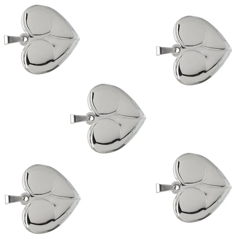 5Pcs Stainless Steel Heart Pendant Hanging Decorative Accessories