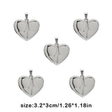 5Pcs Stainless Steel Heart Pendant Hanging Decorative Accessories