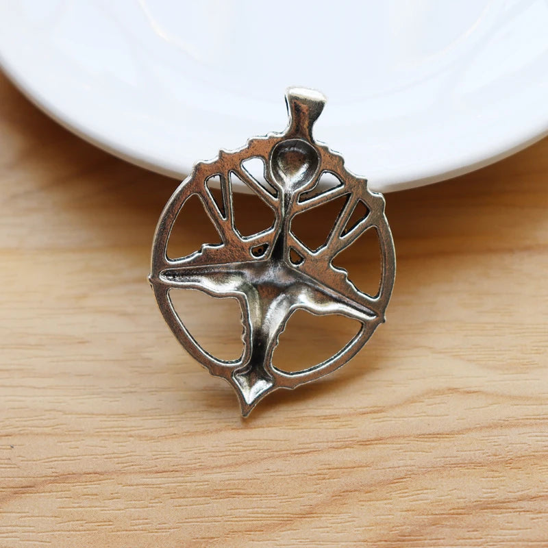 5 Tibetan Silver Baphomet Devil Goat Head Charms 35x46mm
