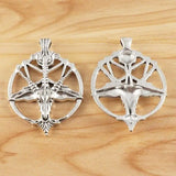 5 Tibetan Silver Baphomet Devil Goat Head Charms 35x46mm